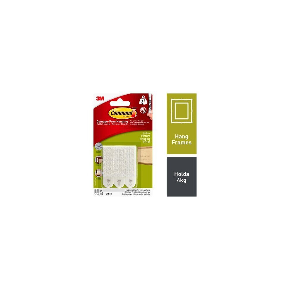 Command Medium Picture Strips 3pk -17201-OF