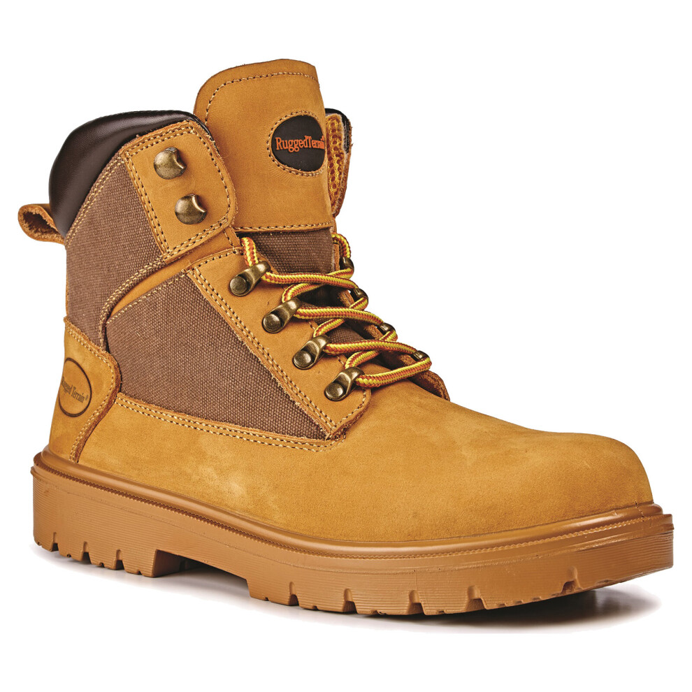 (6) Derby Honey Nubuck Safety Work Boots Steel Toe Anti-Static Anti-Slip Midsole