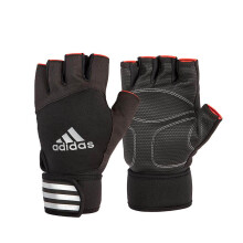 (Black/White, S) Adidas Weight Lifting Gloves Padded Gym Workout Fitness Exercise Wrist Strap