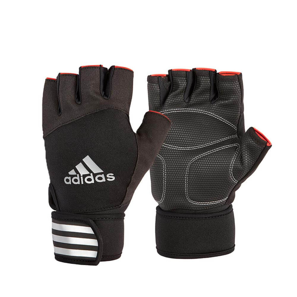 Adidas (, S) Weight Lifting Gloves Padded Gym Workout Fitness Exercise Wrist Strap Black/White