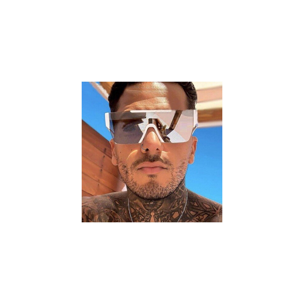 (Black.Gradient gray) GUIME HOUSE One Piece Square Sunglasses For Women Oversize Flat Sun Glasses Men Vintage White Silver Mirror Shades UV400 Eyewear-image-OPC-P6XDWBD-NEW