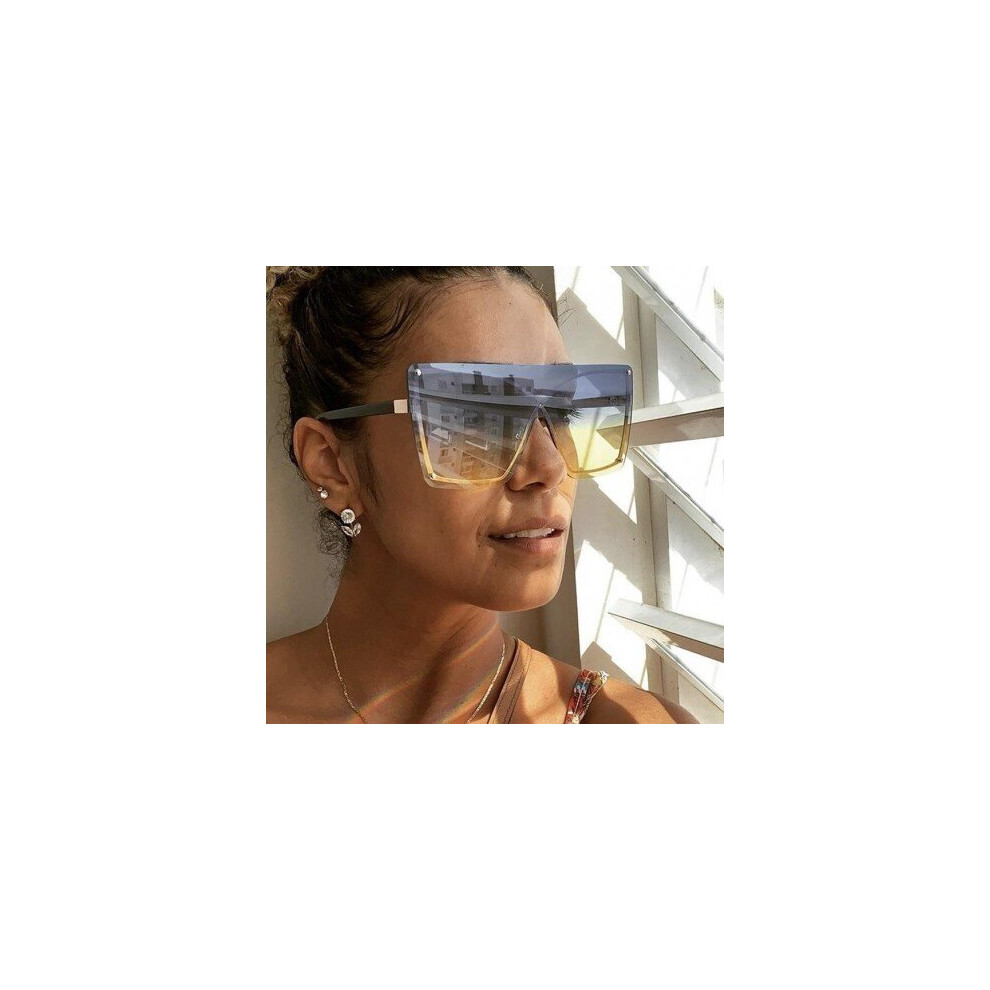 (orange yellow) 2020 new fashion women sunglasses rimless one piece square sun glasses men retro alloy oversized shield eyewear female shades-image-OPC-P6XDX5T-NEW