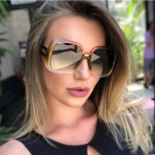 (Colour5) 2020 Fashion  Vintage Oversized Square Sunglasses Women Large Black T Frame Sun Galsses Luxury Brand Designer Eyewear