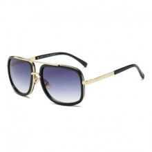 (Blue) Sunglasses Men Driving Men Luxury Brand Sun Glasses For Men Women Designer Cool Metal Shadow Retro Mirror