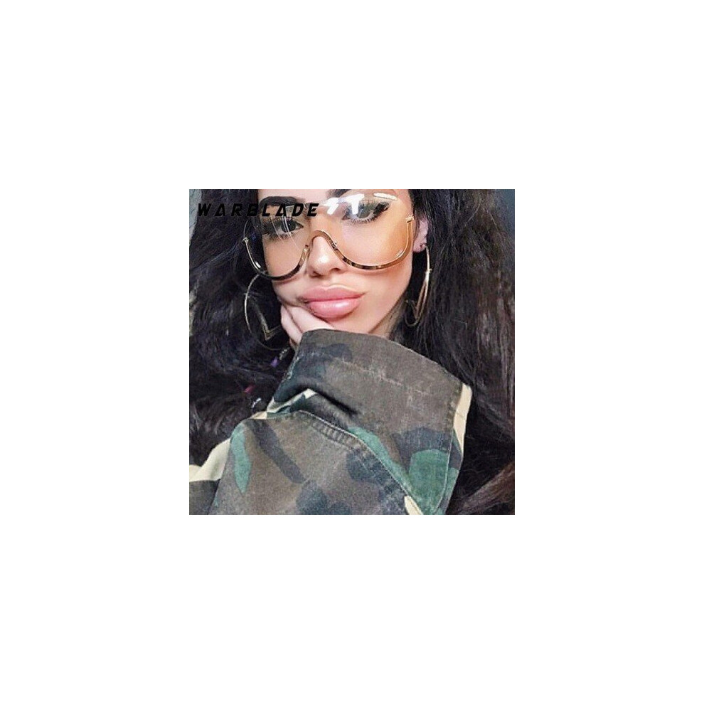 (pink yellow) Retro Inspired Women Sunglasses Oversize Shield Metal Frame Half Frame Sun Glasses Women Fashion Eyewear Femme Glasses WarBLade-image-OPC-P6XDZ2K-NEW