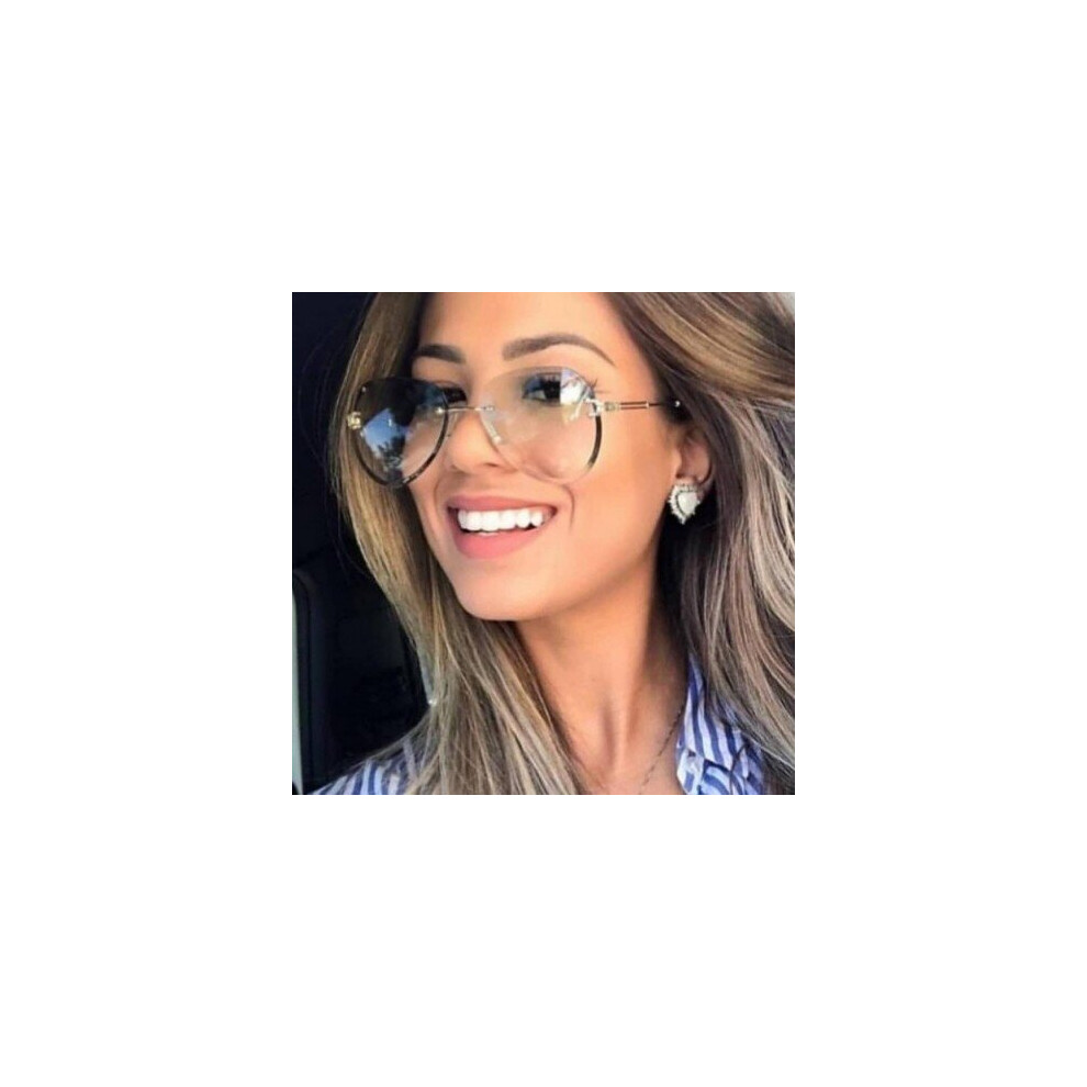 (Blue Pink) Pilot sunglasses women tint aviation ladies sun glasses classic vintage sunglasses rimless exquisite shades-image-OPC-P6XDZD8-NEW