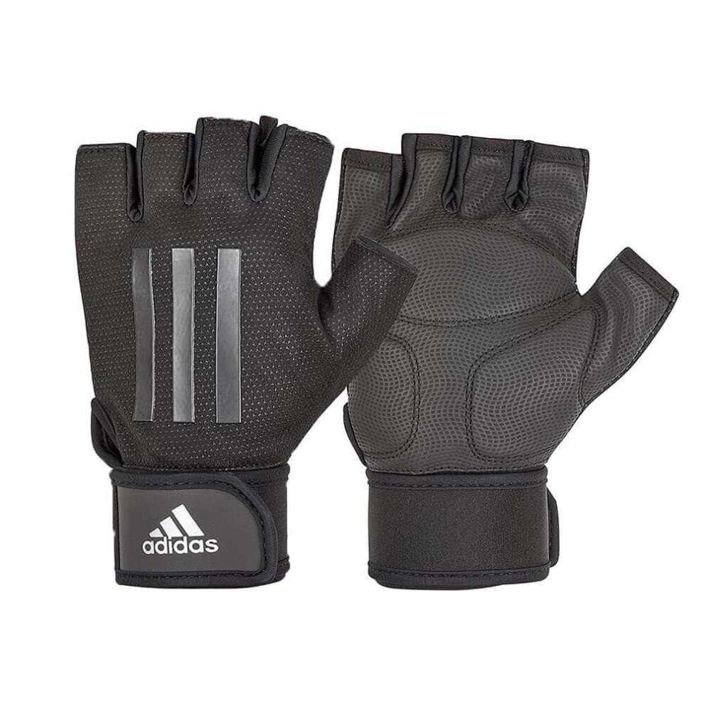 (Grey, M) Adidas Weight Lifting Gloves Padded Gym Workout Fitness Exercise Wrist Strap-image-OPC-P6XDJK6-NEW