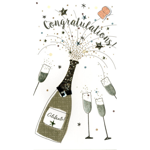 General Congratulations Greeting Card Hand-Finished Champagne Range Cards