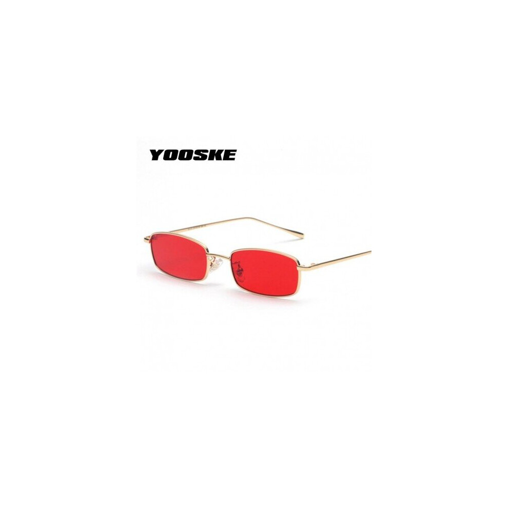 (C3) YOOSKE Rectangle Sunglasses Men Women Brand Designer 2019 Small Metal Sunglasses Female Red Pink Lenses Eyewear Male-image-OPC-P6XF2FQ-NEW