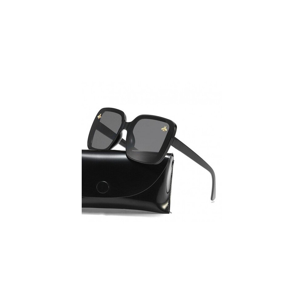 (black) 2019 Brand Oversized Sunglasses Women Luxury Gradient Sun Glasses Big Frame Vintage Eyewear UV400 Glasses Little Bee