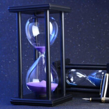 (BLACK PINK) 30/60 Minutes Hourglass Sand Timer Kitchen School Modern Wooden Hour Glass Sandglass Sand Clock Tea Timers Home Decoration Gift