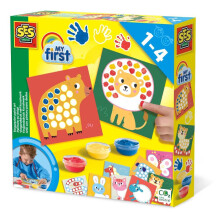 SES Creative My First Fingerprint Paint Art – 3 Finger Paints + 10 Animal Colouring Sheets – Unisex 1–4 Years – Code 14481
