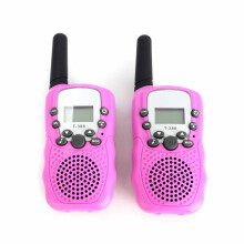 (Pink) 2 Pcs Children Walkie Talkies Long Range Walky Talky UHF 446MHz 8 Channel