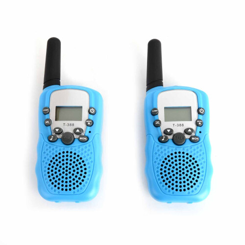 (Blue) 2 Pcs Children Walkie Talkies Long Range Walky Talky UHF 446MHz 8 Channel