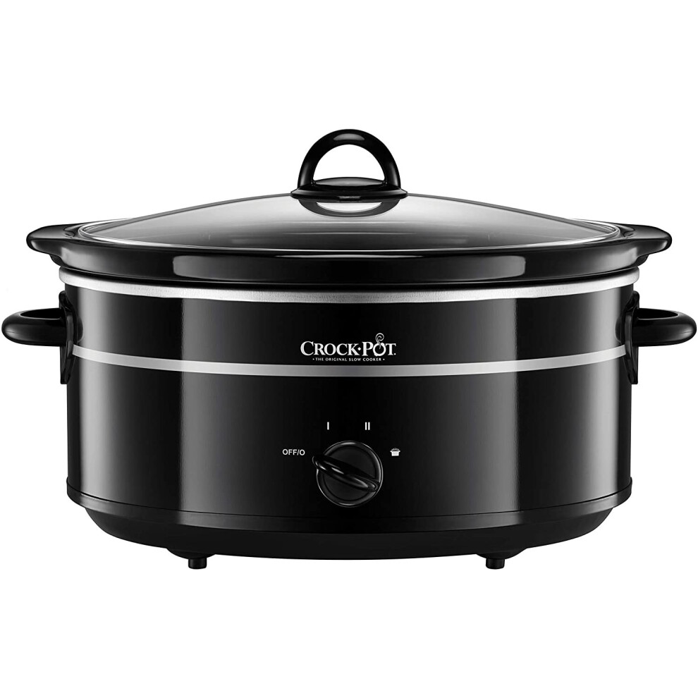 Crock Pot Slow Cooker  Removable Easy Clean Ceramic Bowl  6.5 L Black