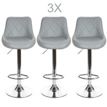 Faux Leather Bar Stools (Grey)