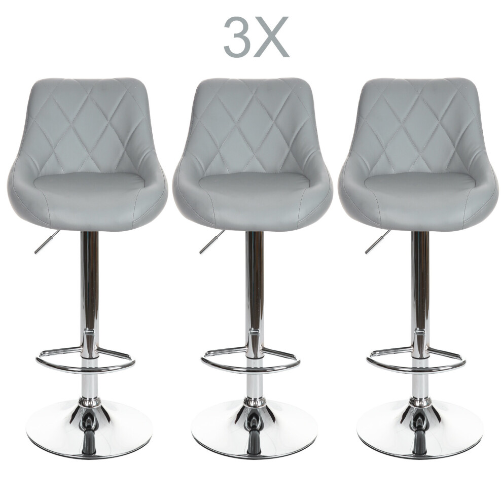 Faux Leather Bar Stools (Grey)