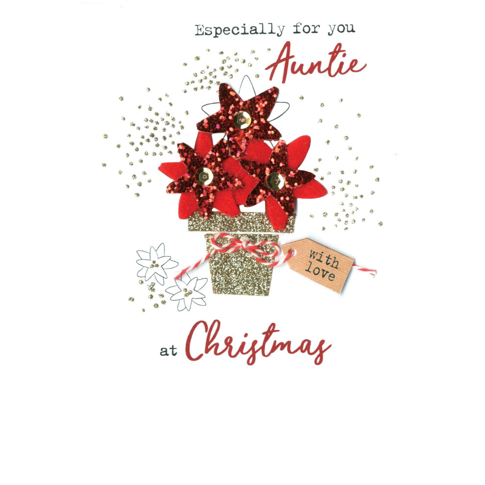 For You Auntie Irresistible Christmas Greeting Card Embellished Cards