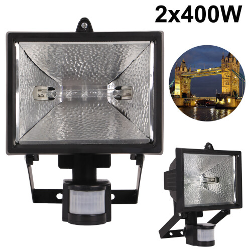 Garden Security Light With Pir Motion Sensor 400W Halogen Floodlight