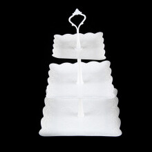 (Square) 3 Tier Cake Stand Afternoon Tea Wedding Party