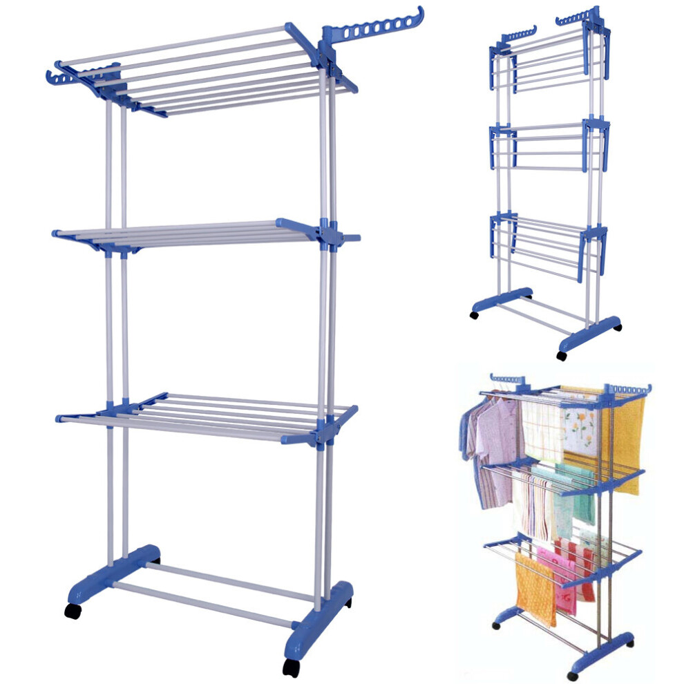 3 Tier Indoor Outdoor Clothes Airer Laundry Drye Foldable Extra Large