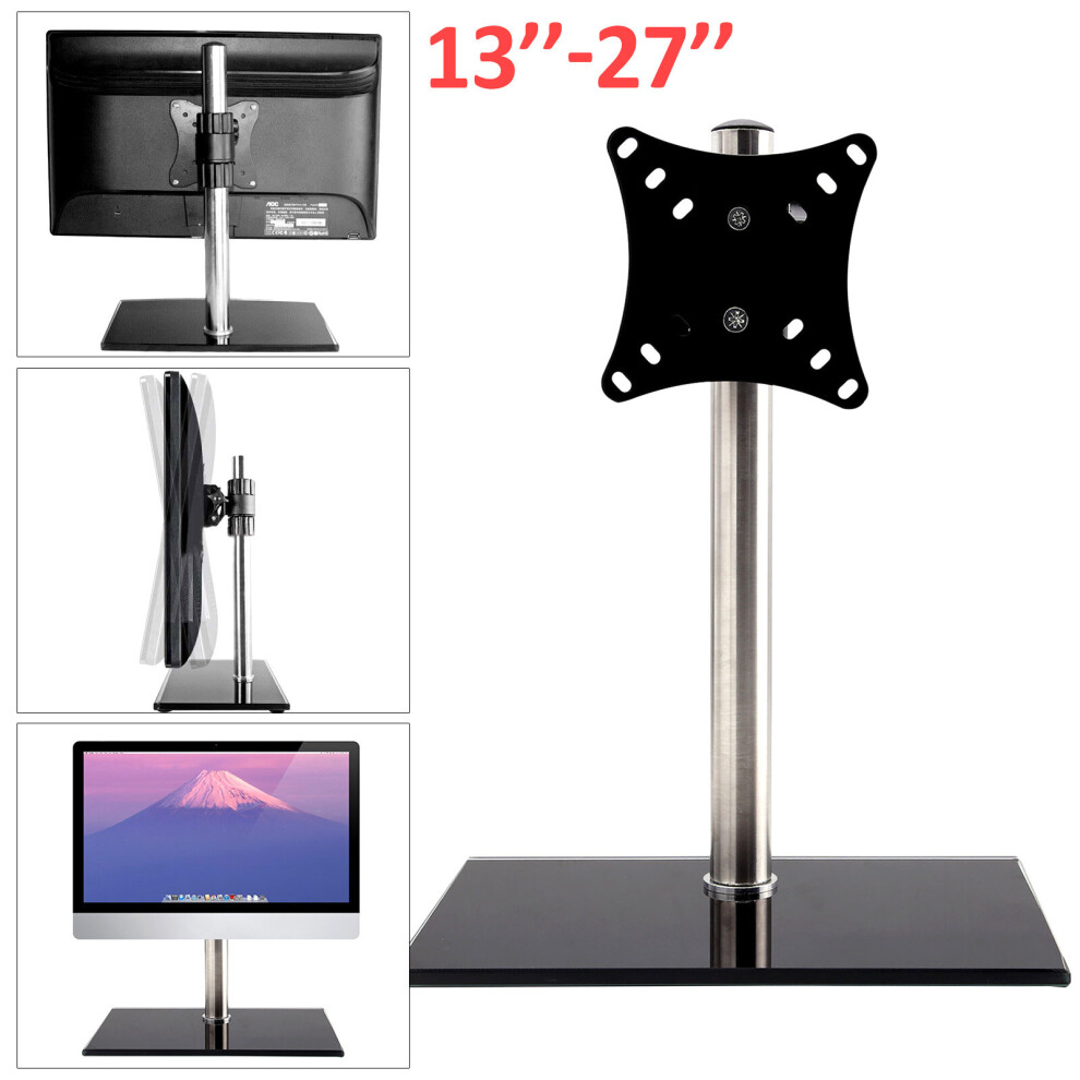 Single Arm LCD LED Monitor TV Bracket Desk Stand For 13-27''Screen UK