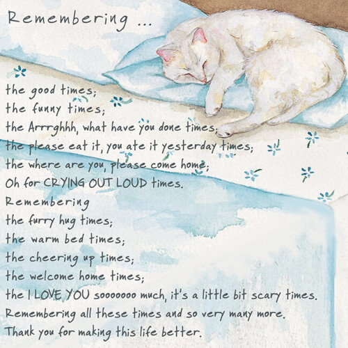 Remembering Cat Little Dog Laughed Greeting Card Blank Inside