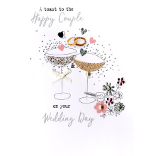 Happy Couple Wedding Day Irresistible Greeting Card Embellished Cards