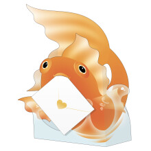 Goldfish Sushi 3D Special Delivery Animal Greeting Card Blank Own Message Cards