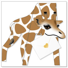 Happy Giraffe 3D Special Delivery Animal Greeting Card Blank Own Message Cards