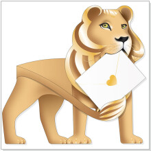 Leo The Lion 3D Special Delivery Animal Greeting Card Blank Own Message Cards