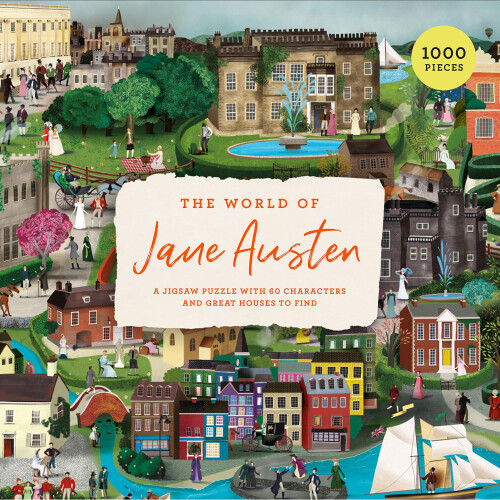 The World of Jane Austen: A Jigsaw Puzzle with 60 Characters and Great Houses to Find - Book