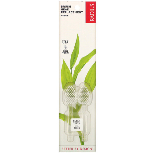 RADIUS, Brush Head Replacement, Medium, 2 Pack 1