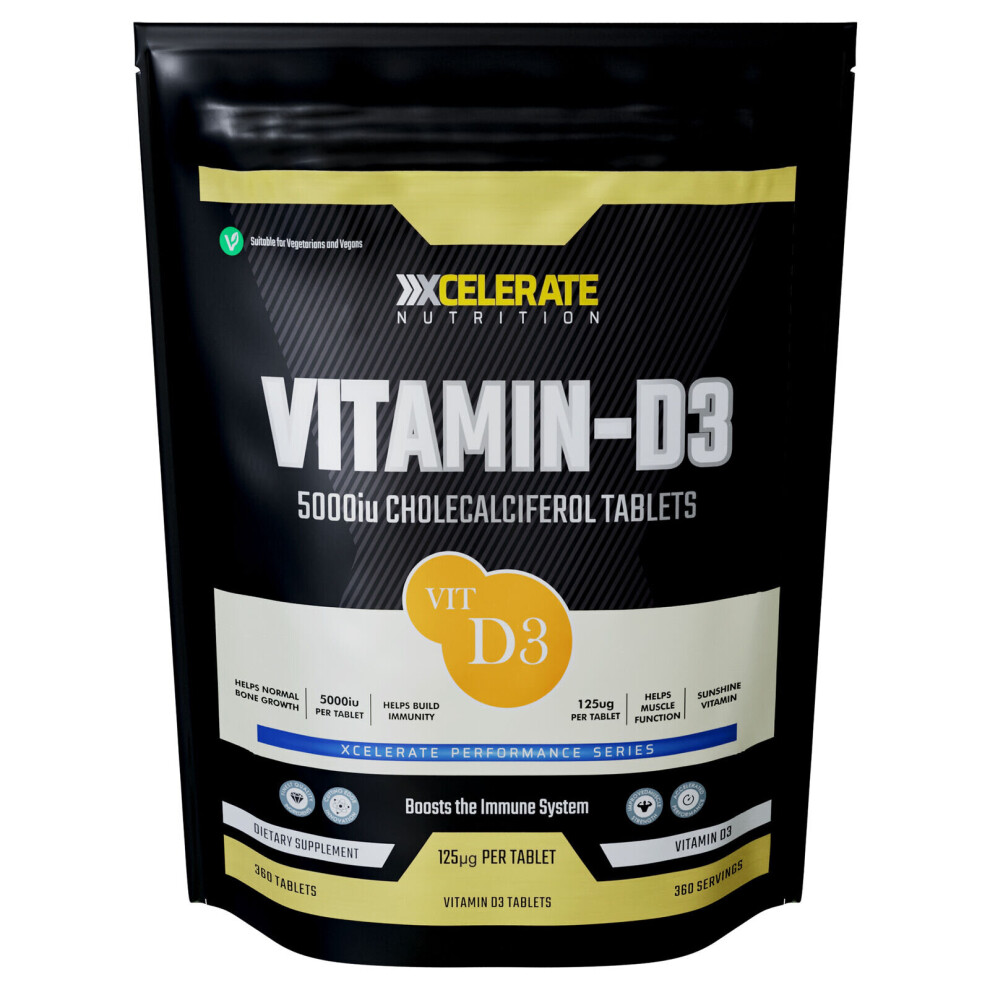 Xcelerate Nutrition (360 Tablets) Vitamin D3 Tablets