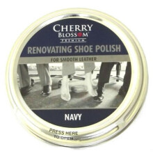 (NAVY) Cherry Blossom Premium Renovating Shoe Polish Smooth Leather Boot Polish 50ml