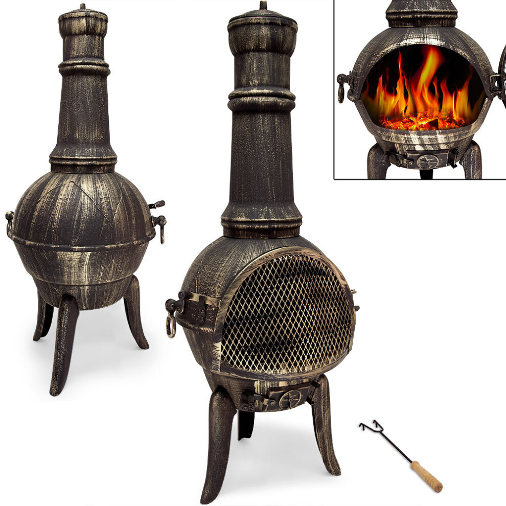 Garden Outdoor Cast Iron Chiminea Chimenea Fire Pit Trend