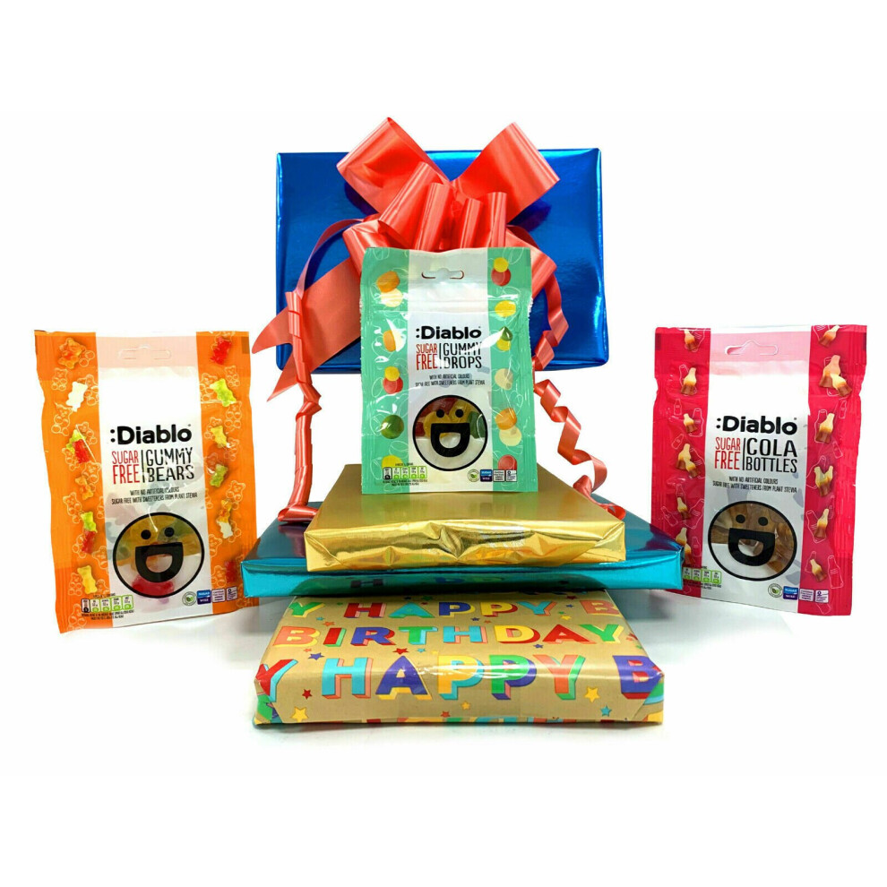 Diablo Sugar Free Diabetic Gift Hamper Box 3 x 75g Gummy Sweets