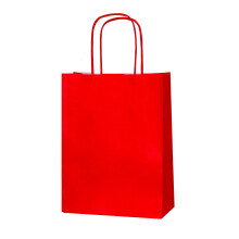 (Red, 10) Small Twist Handle Paper Party Bags - Choose your Colour and Quantity
