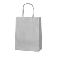 (Silver, 50) Small Twist Handle Paper Party Bags - Choose your Colour and Quantity
