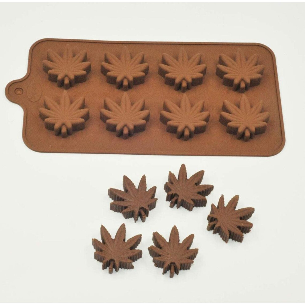 8 Cavity Non Stick Silicone Marijuana Leaf Shaped Mould Weed Cannabis