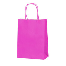 (Hot Pink, 5) Small Twist Handle Paper Party Bags - Choose your Colour and Quantity