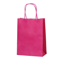 (Fuchsia, 10) Small Twist Handle Paper Party Bags - Choose your Colour and Quantity