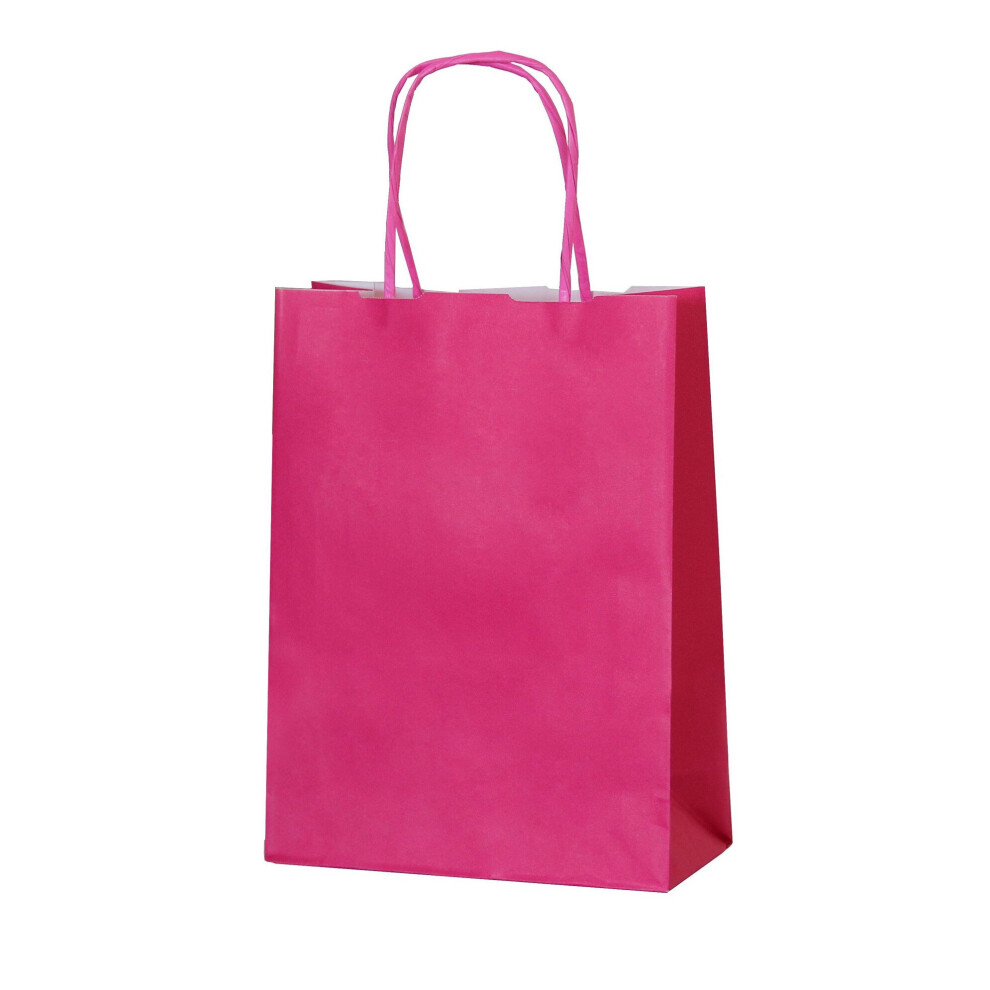 Thepaperbagstore (Fuchsia, 10) Small Twist Handle Paper Party Bags - Choose Your Colour And Quantity