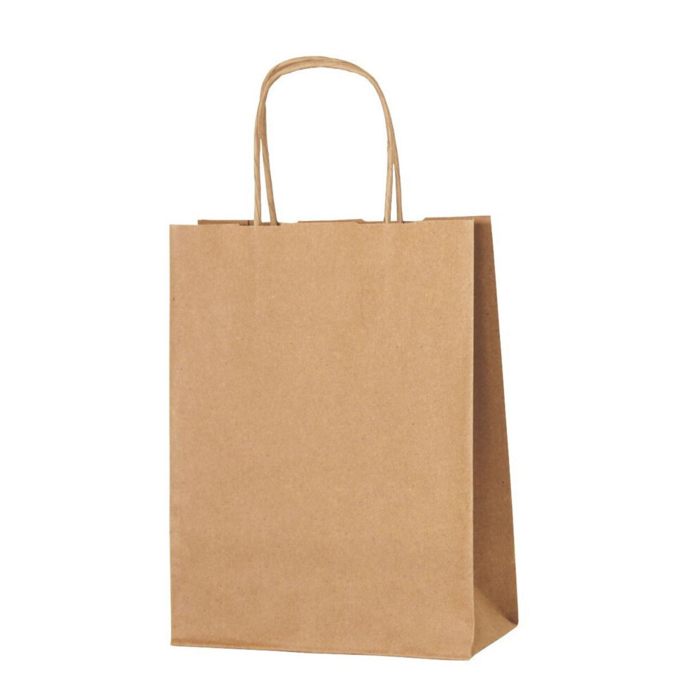 (Brown, 20) Small Twist Handle Paper Party Bags - Choose your Colour and Quantity