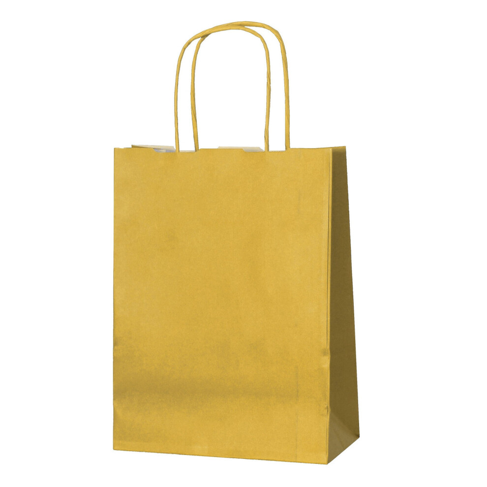 Thepaperbagstore (Gold, 50) Small Twist Handle Paper Party Bags - Choose Your Colour And Quantity