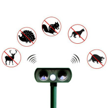 Animal Repeller Ultrasonic Solar Powered Outdoor Pest Cat Mice Rat Sensor Garden