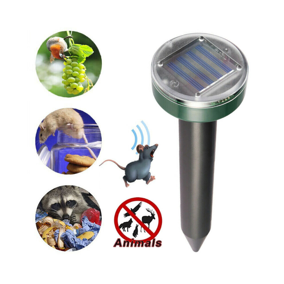Outdoor Solar Powered Ground Rodent Mole Pest Mice Mouse Rat Ultrasonic Repeller