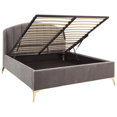 (Grey 5FT Kingsize 150cm) Pettine End Lift Ottoman Storage Bed Frame Only 1