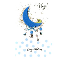 Birth of Your Baby Boy Greeting Card Hand-Finished Champagne Range Cards