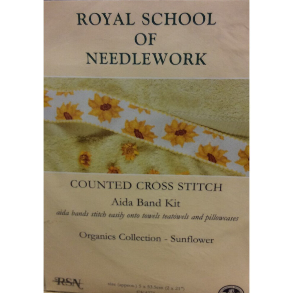 Dmc Sunflower Aida Band Cross Stitch Kit 16 Count 2" X 21"